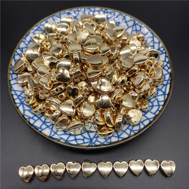 50 шт./лот 9 мм акриловые бусины в форме сердца разделительные для изготовления