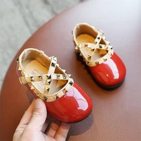 girls leather shoes childrens sandals 2020 autumn new fashion rivet princess shoes 1 5 girl baby soft bottom toddler shoes
