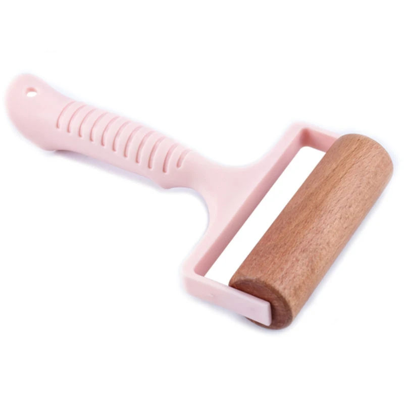 Деревянная Скалка с пластиковой ручкой ручной толчок для пиццы печенья тесто