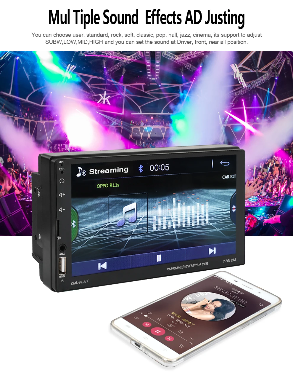 2 Din автомагнитола Bluetooth mirrorlink 2din Автомагнитола 7 ''MP5 плеер Автомобильный Монитор автомобильный аудио для камеры заднего вида пульт дистанционного управления