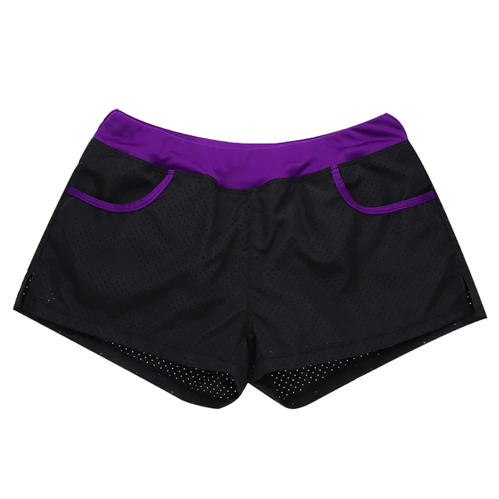 Женские спортивные шорты свободные быстросохнущие ходовые йоги черные