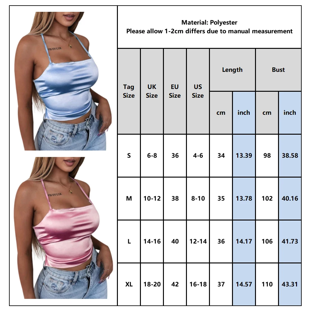 

Sexy Backless Bandage Satin Camis Tops Woman Spaghetti Straps Camisole Vest Summer Sleeveless Slim Fit Tank Tops for Ladies D30