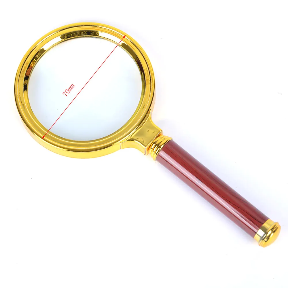 7X лупа для пресбиопии Подарочная деревянная ручка 70 мм Ювелирная Лупа чтения