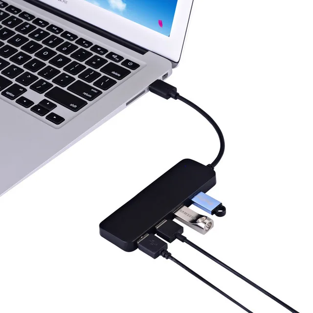 KuWFi USB 3.0 Хаб адаптер для ноутбука ПК Высокоскоростной Хаб Внешний 4 порта Разветвитель Расширитель Компьютера.