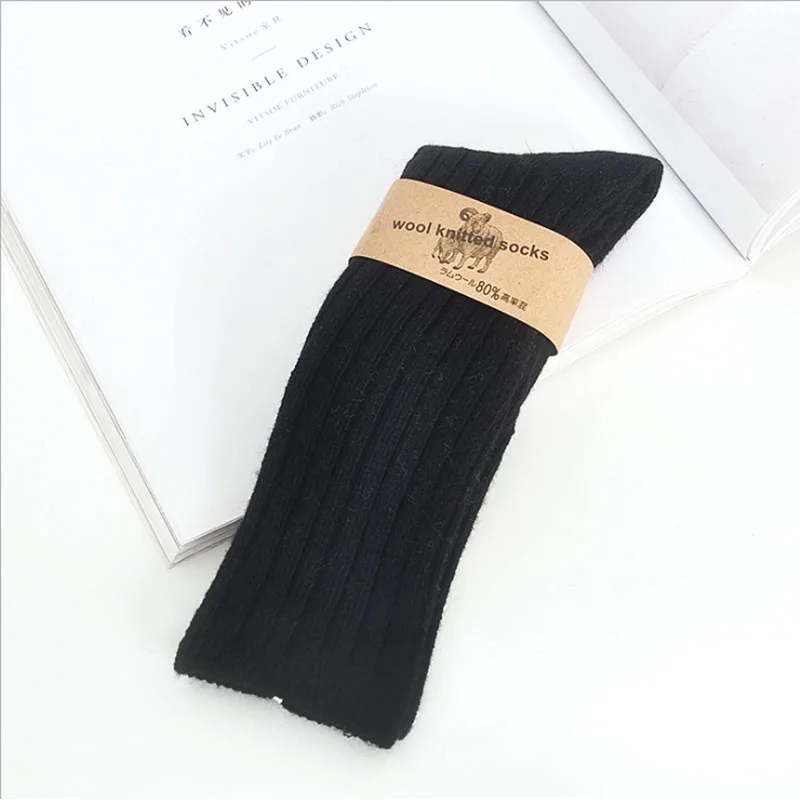 Winter thick Baby Girls wool Knee High Socks Solid Candy Color Kids Toddler Double Needle Short Socks For Children