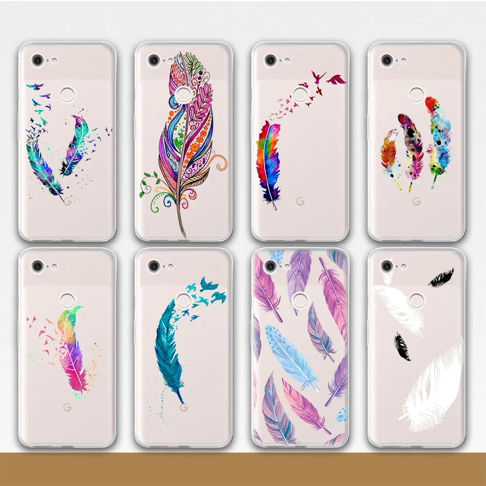 

Hot Sale Painted Feather Fashion Case for Google Pixel 5 6 4A 5G 4G 3A XL 4 3 2 2XL 3XL 4XL 6Pro 5XL Soft TPU Transparent Cover