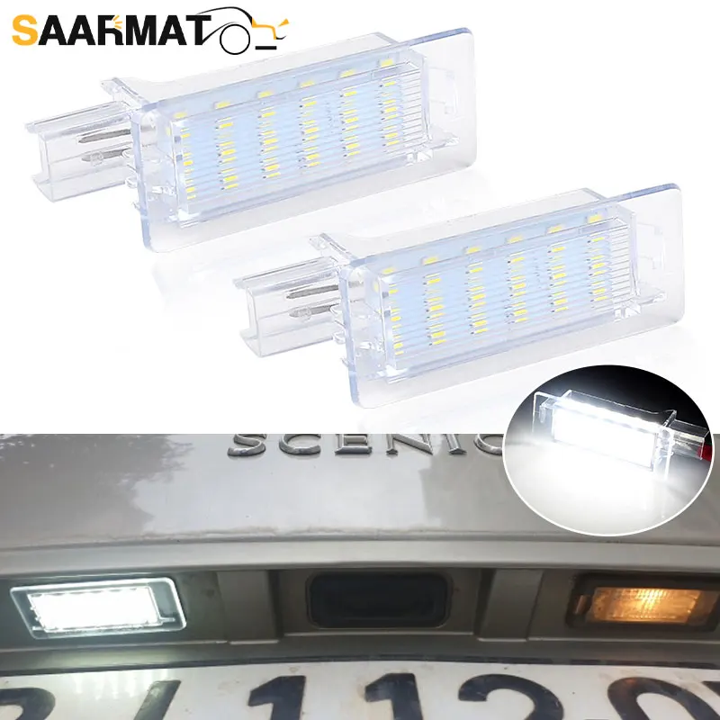 

Светодиодный номерной знак 2 шт. для Renault Scenic 2 3 Modus Laguna 2 3 Espace 4 Zoe Captur Fluence Dacia Duster Logan устройства