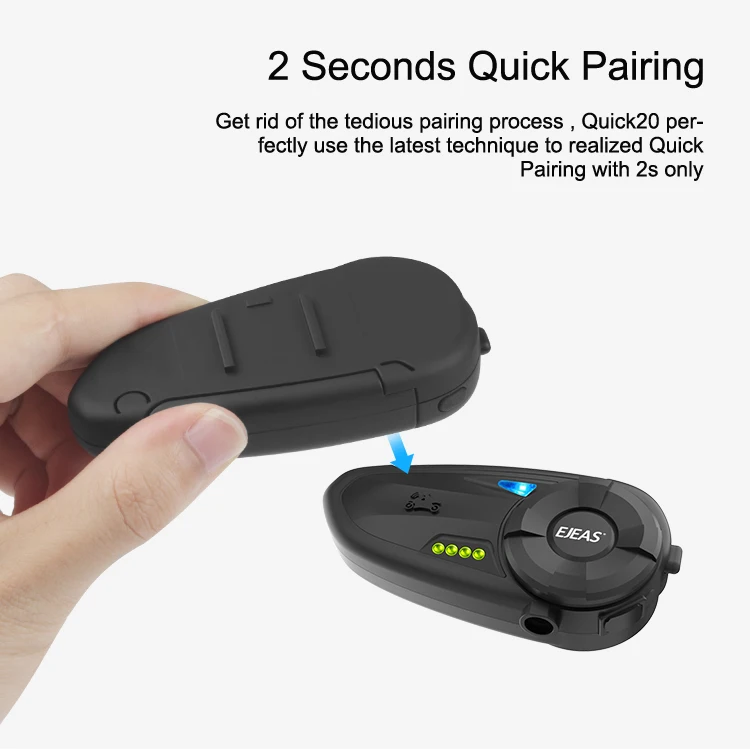 2 шт. 1200 м Quick20 мотоциклетная Интерком гарнитура Raid пара Bluetooth 4,2 с FM радио поворотный индикатор батареи для 2 всадников