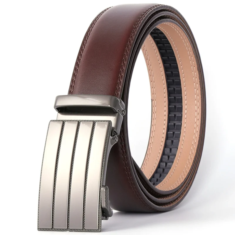K215S15 Plyesxale, дизайнерские ремни, мужские, высокое качество, ceinture homme, кожаный ремень, мужские,, автоматическая пряжка, ремень, коричневый, cinto masculino B53 - Цвет: K215S15