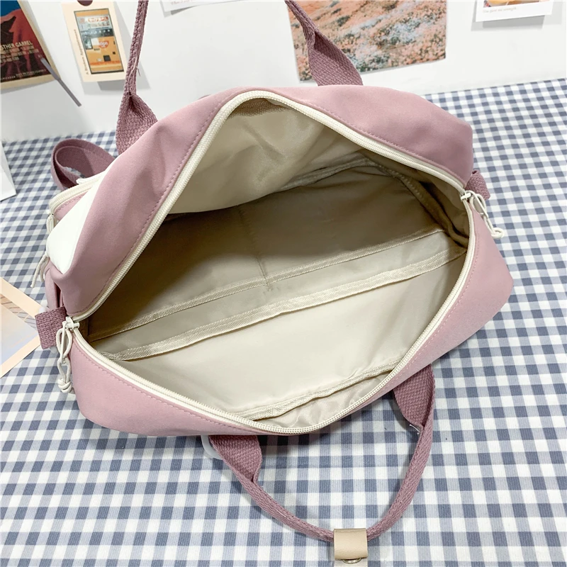 

Fashion Small Multi-function Patchwork Tote Backpack Shoulder School Bag Cute For Teenage Girls 2021 Multi Pocket Female Women