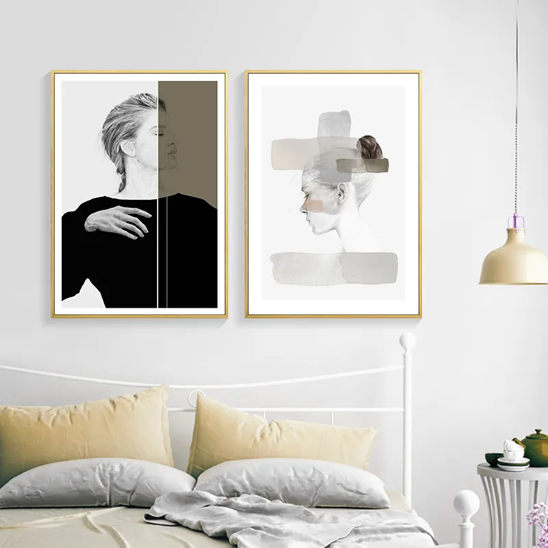 

nordic canvas painting fashion girl wall pictures art print home decoration poster decor