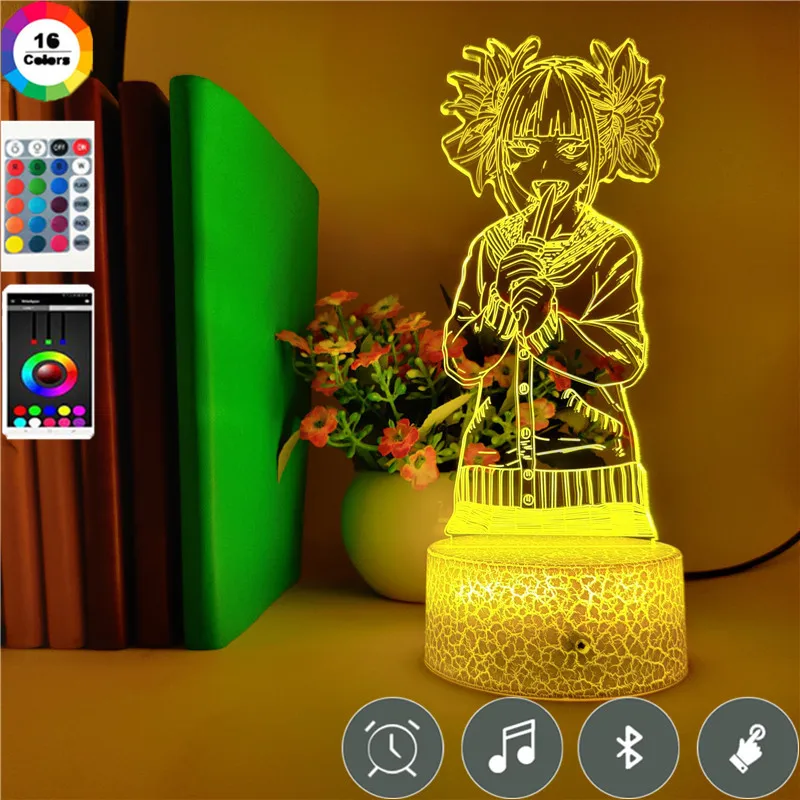 

3d Led Nightlight My Hero Academia Toga Himiko Figure Gift Nightlight for Kids Room Decor Bedside Table Lamp Smart Phone Control