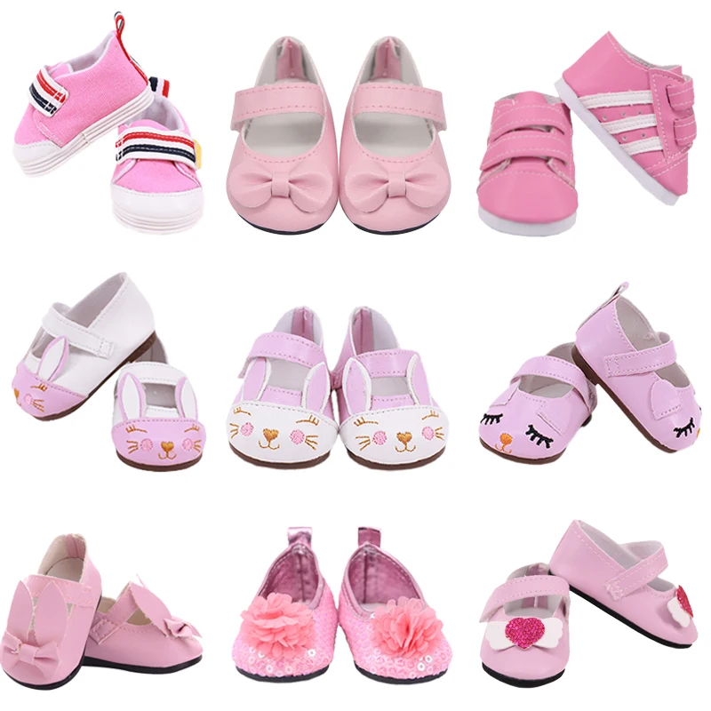 

Cute 7 Cm Doll Shoes Boots Pink Handmade Accessories Fit 18Inch American Girl ,43CM Reborn Baby Doll,Our Generation Toy For Girl