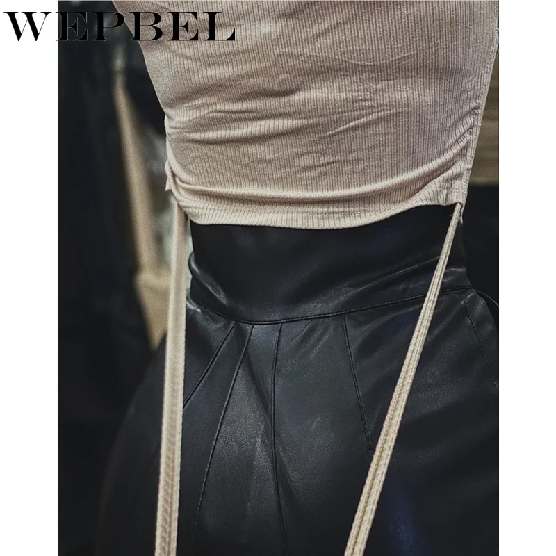 

Mandylandy Women Autumn Winter Sexy Knitted Shirt Drawstring Ruched Skinny Bottoming T-shirt Top Lady Elegant Knitwear Sweater