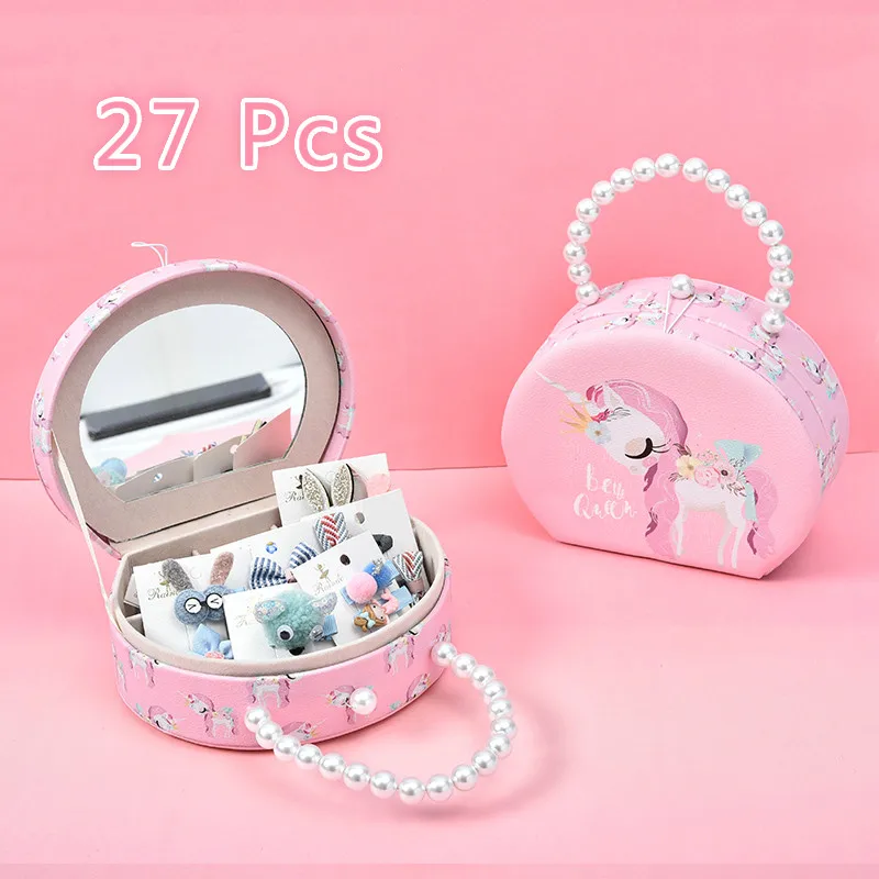 27 шт./компл. детские милые цвета Корона кролик бант украшение заколки для волос