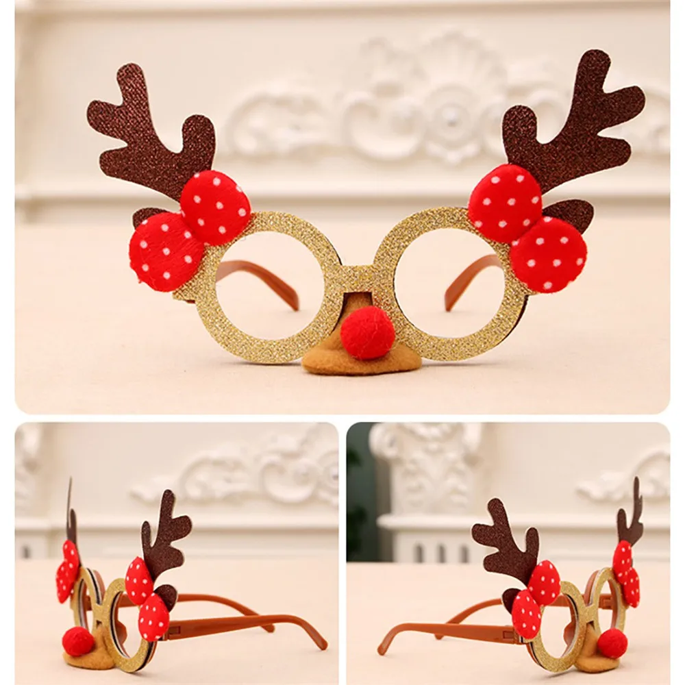 Рождественские украшения Санта Снеговик рога очки фестиваль вечерние игрушки