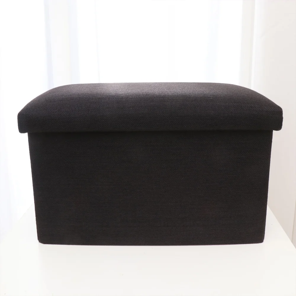 

Foldable Storage Ottoman with Folding Chest Storage Box Linen Fabric Ottomans Bench Foot Rest for Bedroom Living Room (Grey)