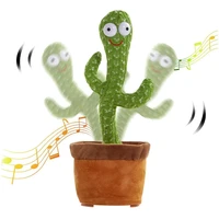 electronic shake plush dancing cactus toy dance with light repeat your words bluetooth speaker child education toy home decor