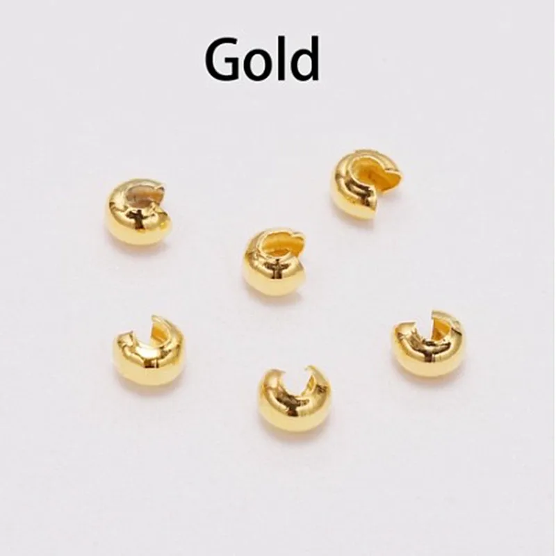 100 шт./лот круглые серебряные медные бусины диаметром 3 4 5 мм с пробкой для