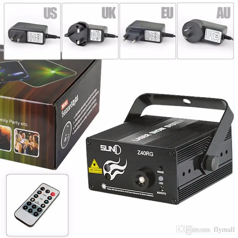 

Suny RG 3 Lens 40 Patterns Mini Laser Projector Stage Light Blue LED Stage Lighting With Remote Control Show Disco DJ Party Ligh
