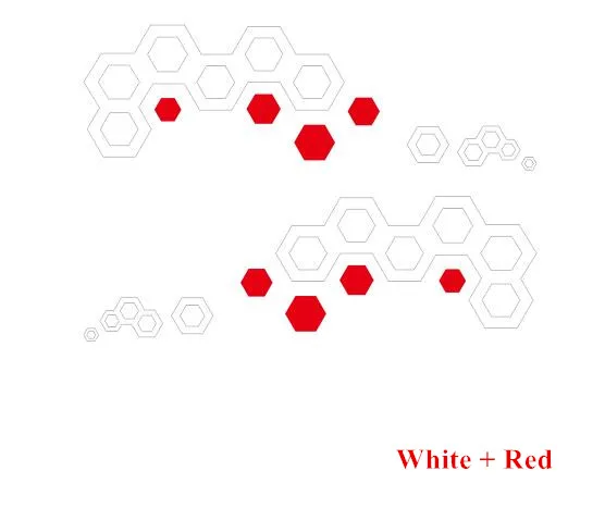 White-red Двухсторонние геометрические графические виниловые наклейки для автомобиля, двери, украшения тела, наклейки для Chevrolet Spark 2011-19, стайлинга автомобилей, спортивные полосы - Название цвета: White-red
