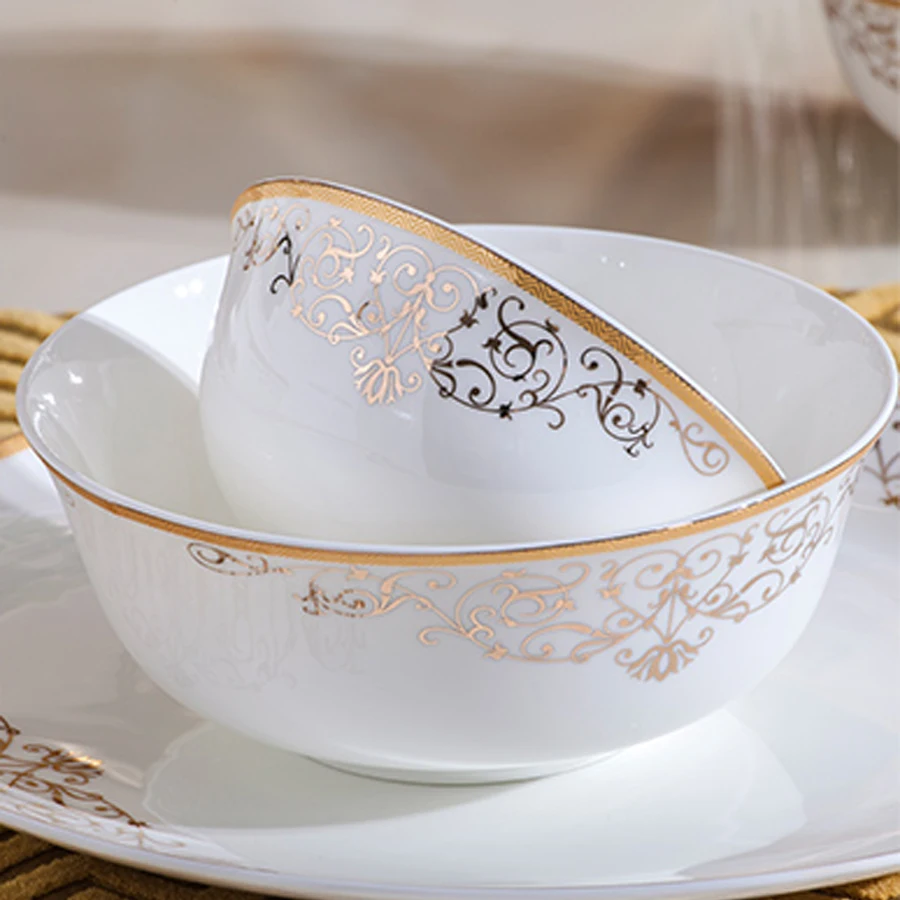 60 голов Цзиндэчжэнь керамическая тарелка для обеда домашняя миска супа вкус