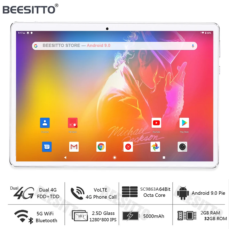 Глобальная версия 10 дюймовый планшетный ПК 2 ГБ + 32 памяти 4 аппарат не привязан к оператору сотовой связи Тип