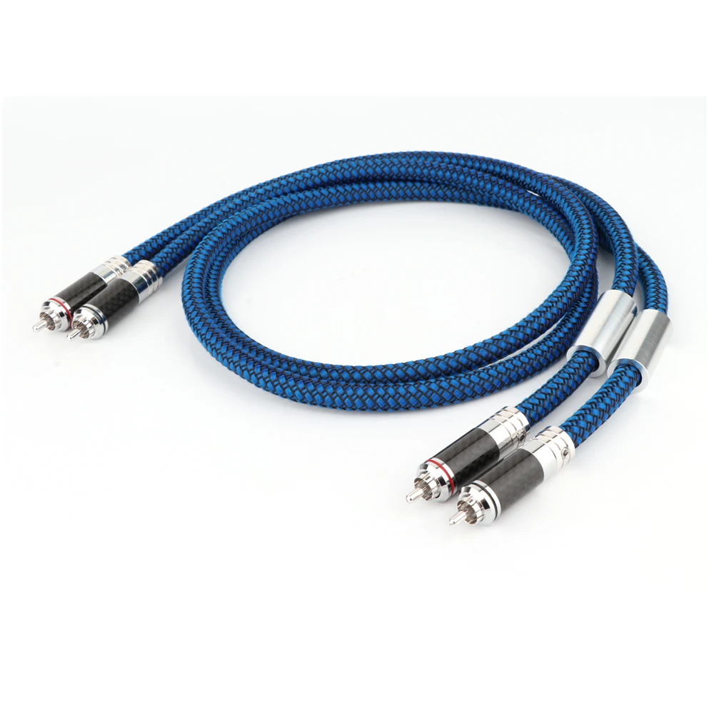 Пара X404 OCC медный посеребренный RCA кабель с родиевым покрытием из углеродного