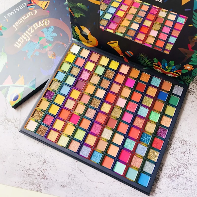 

99 Colors Brazil Eye Shadow Palette Pigmented Pressed Powder Shimmer Eye Shadow Matte Glitter Stage Party Eyeshadow Palette