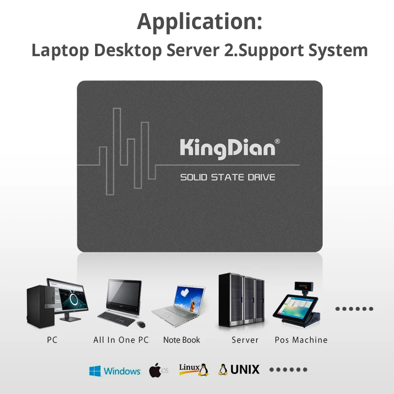 Внутренний твердотельный накопитель KingDian 2 ТБ SSD SATA SATAIII 5 дюйма 128 ГБ для