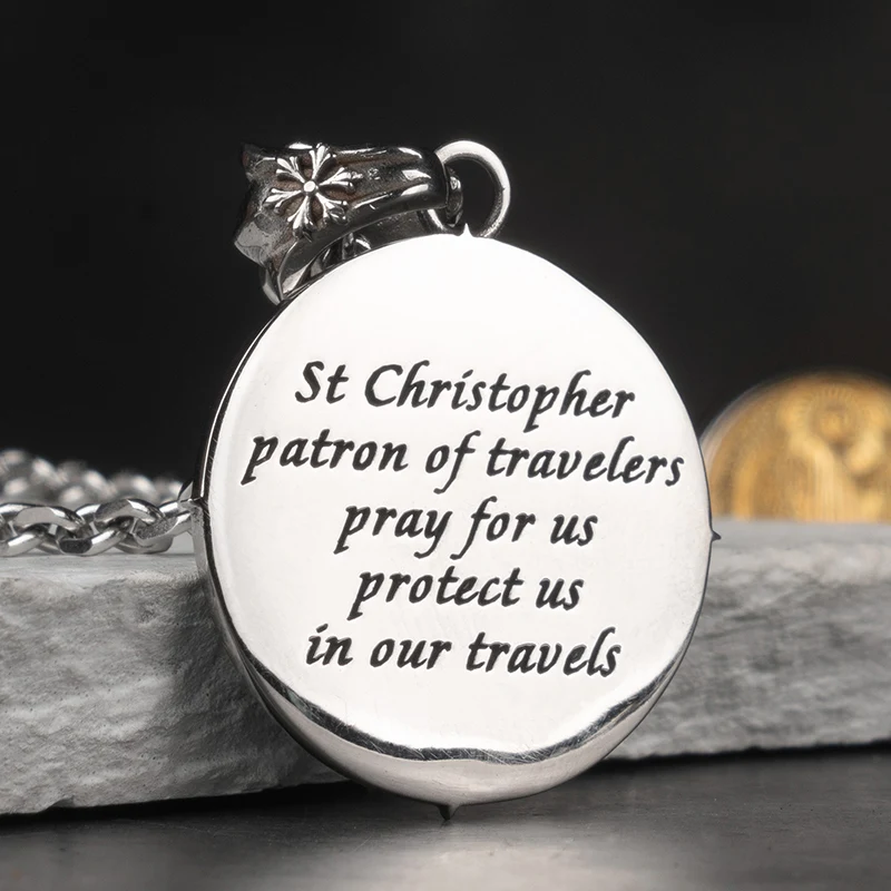 Ожерелье из нержавеющей стали для мужчин безопасный Компас путешествий модное