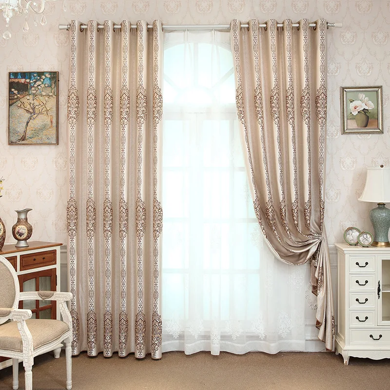 Luxury Coffee Color Jacquard Curtains for Living Room Bedroom Window Tulle High-precision Shade European Style Custom | Дом и сад