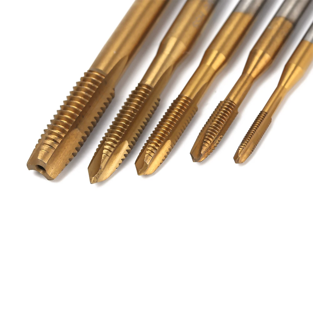 1PC Titanium Hand Tap Tapping Screw Thread Metric Plugs Taps Straight Flute Mechanical Wood Metal Milling Cutters M3 M4 M5 M6 M8 |