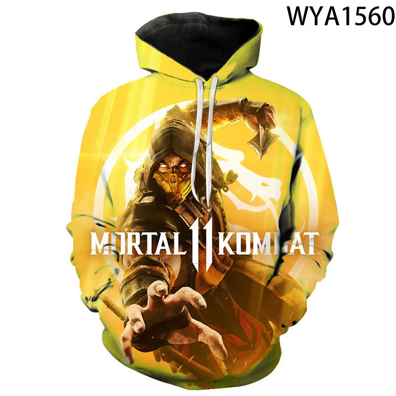 Модные толстовки Mortal Kombat с 3D принтом для мужчин и женщин Детские свитшоты