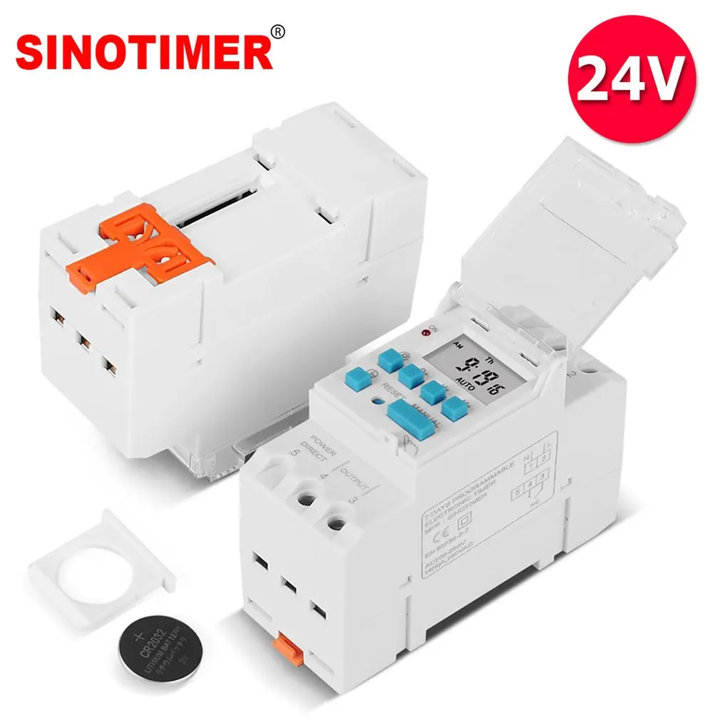 

Voltage Output Digital Switch Timer Replaceable Battery Electronic Time Clock Relay DIN Rail 4 Pins 220V 110V 24V 12V 5V