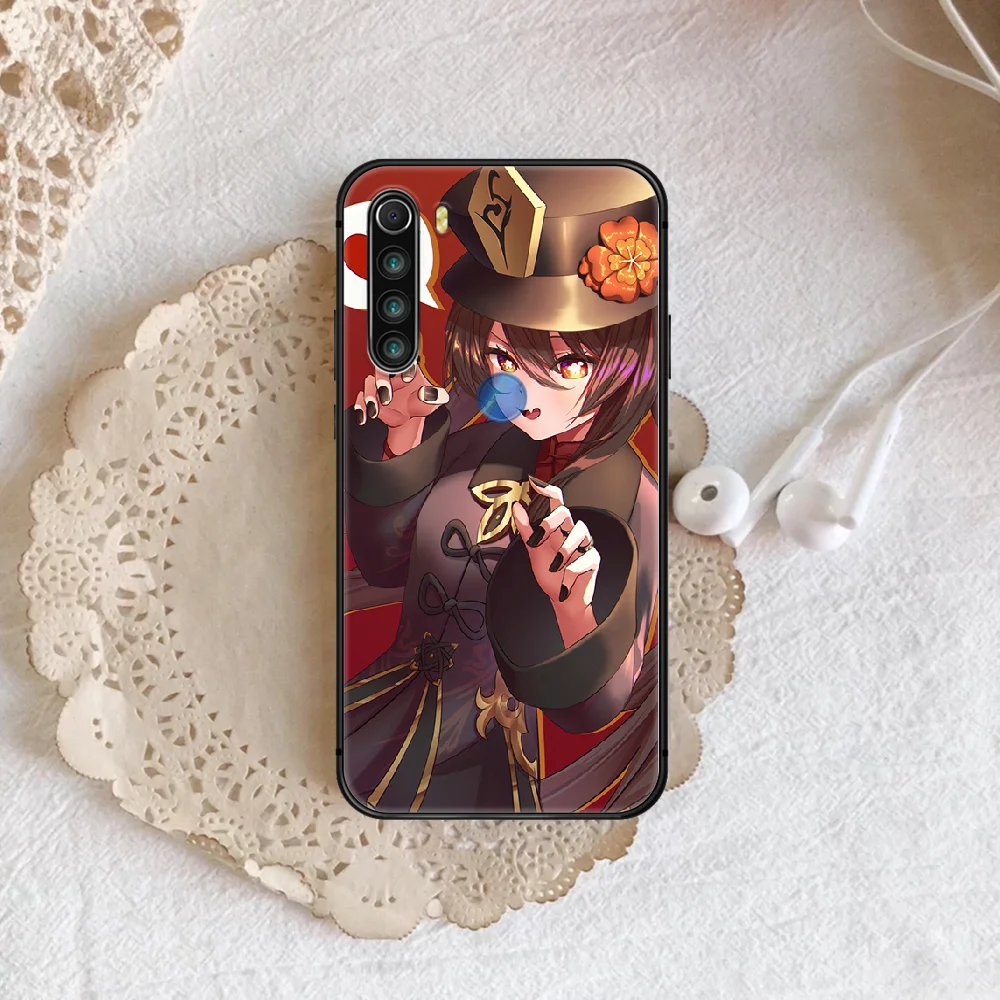 

Genshin Impact hutao Phone Case For XIAOMI Redmi Note 5 7 8 T 9 6A 7A 8A 9S K 20 30 Pro black Cover Fashion Hoesjes 3D Coque