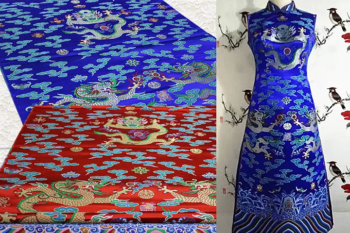Подвеска дракон халат традиционная китайская куртка Cheongsam материал сценическое украшение прядильная ткань жаккардовая атласная парча ткань