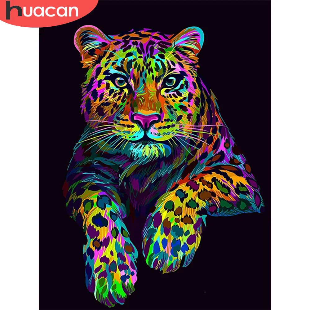 

HUACAN полная дрель квадратная Алмазная картина животное вышивка крестом Алмазная вышивка леопардовая мозаика картина Стразы ручной работы подарок