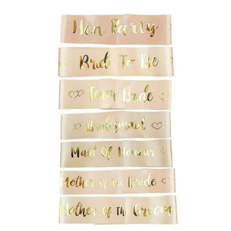 Команда Невесты быть атласная лента пояс с кольцом курица для вечеринки