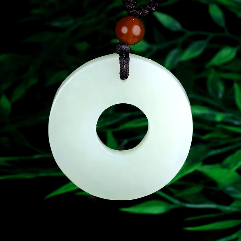 

Natural ice chalcedony donut pendant necklace