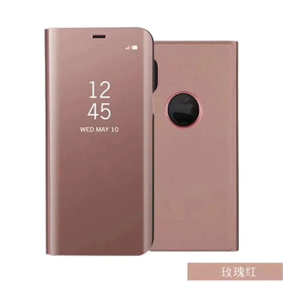 Высококачественный зеркальный флип-чехол для iphone 8 X XS 6 Plus 7 с прозрачным окном