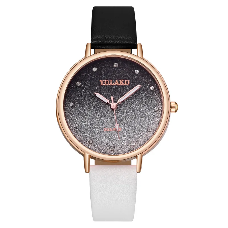

Luxury Starry Sky Diamond Ladies Watch Simple Gradient Leather Strap Wrist Watch Relojes Para Mujer Women Quartz Watches Relojes