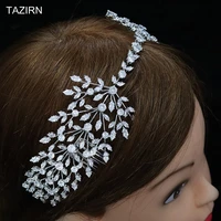 new cubic zirconia comb headband tiaras cz sweet hair accessories crowns bridal wedding headdress women birthday party gifts