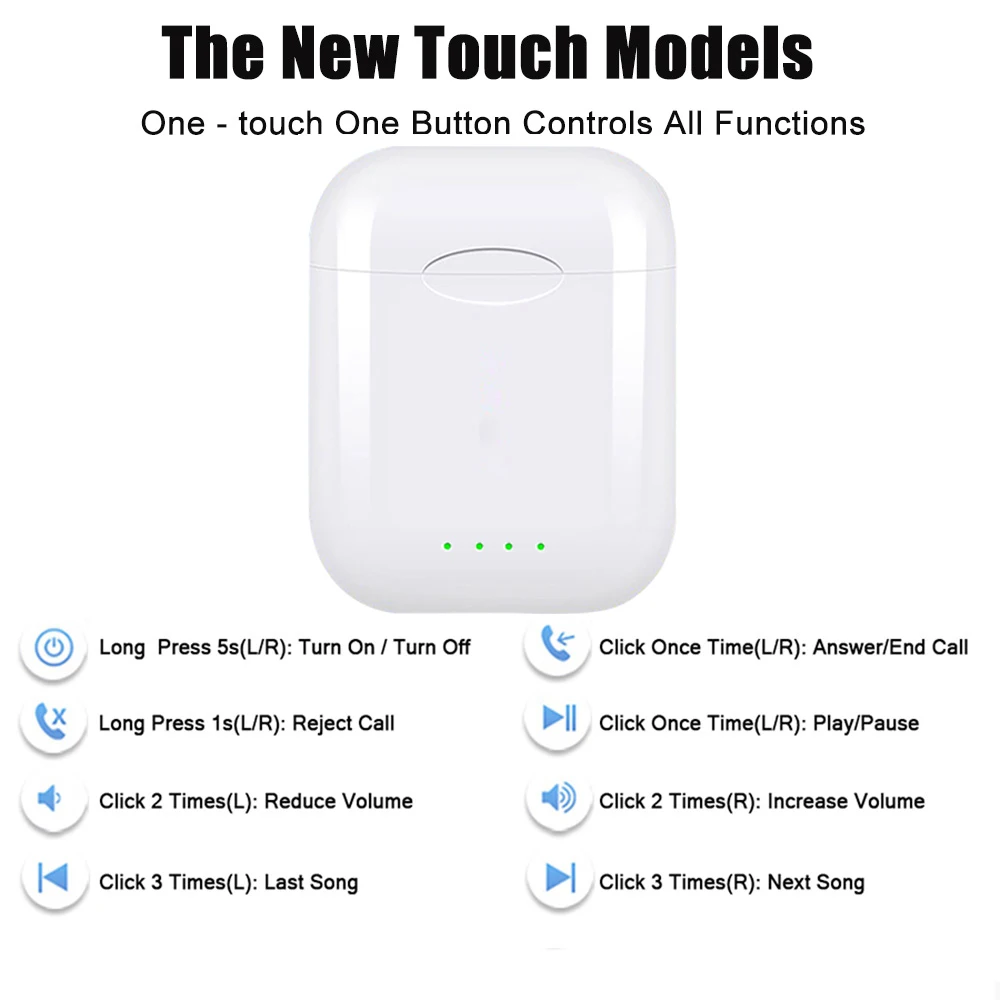 2019 i88 TWS Беспроводные Bluetooth 5 0 наушники с сенсорным управлением спортивные игровая