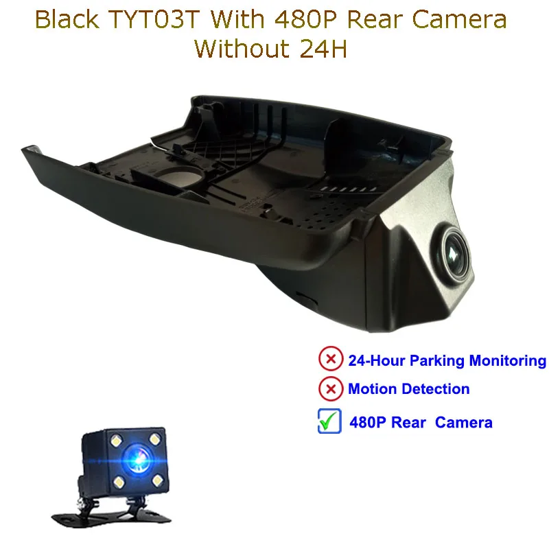 B1080P Rear 480P Jabriel 1080P видеорегистратор, Автомобильный видеорегистратор, автомобильная камера, 24 часа, видеорегистратор, камера заднего вида для Toyota Chr Camry yaris corolla - Название цвета: B1080P Rear 480P