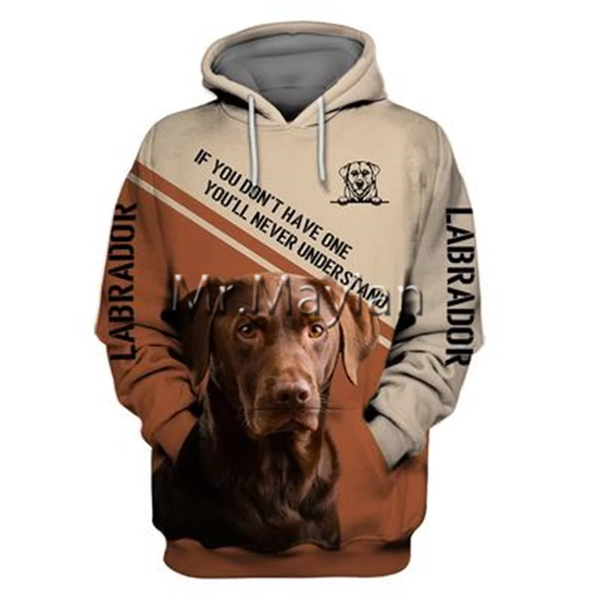 

Personality Fashion Animal Labrador Retriever 3D Printed Graphic Hoodie Men/Women Zip Hooded Streetwear Oversized Sweatshirt 045