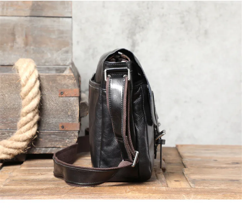 Casual men's genuine leather briefcase first layer cowhide portable bag mail bag daily shoulder messenger bag document bag