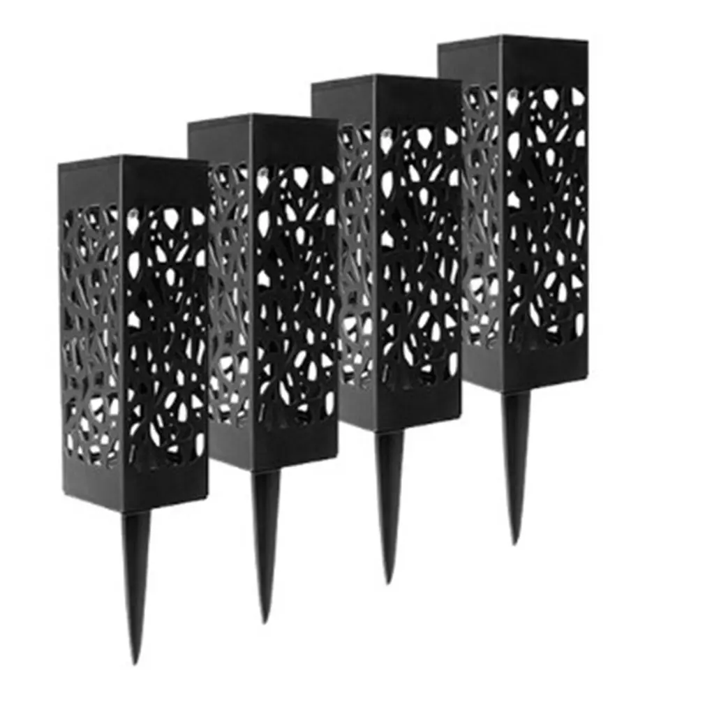 

4PCS Solar LED Light Beautiful Hollow Lawn Lamp Outdoor Waterproof Path Street Garden Light For Home Holiday Party Decoration