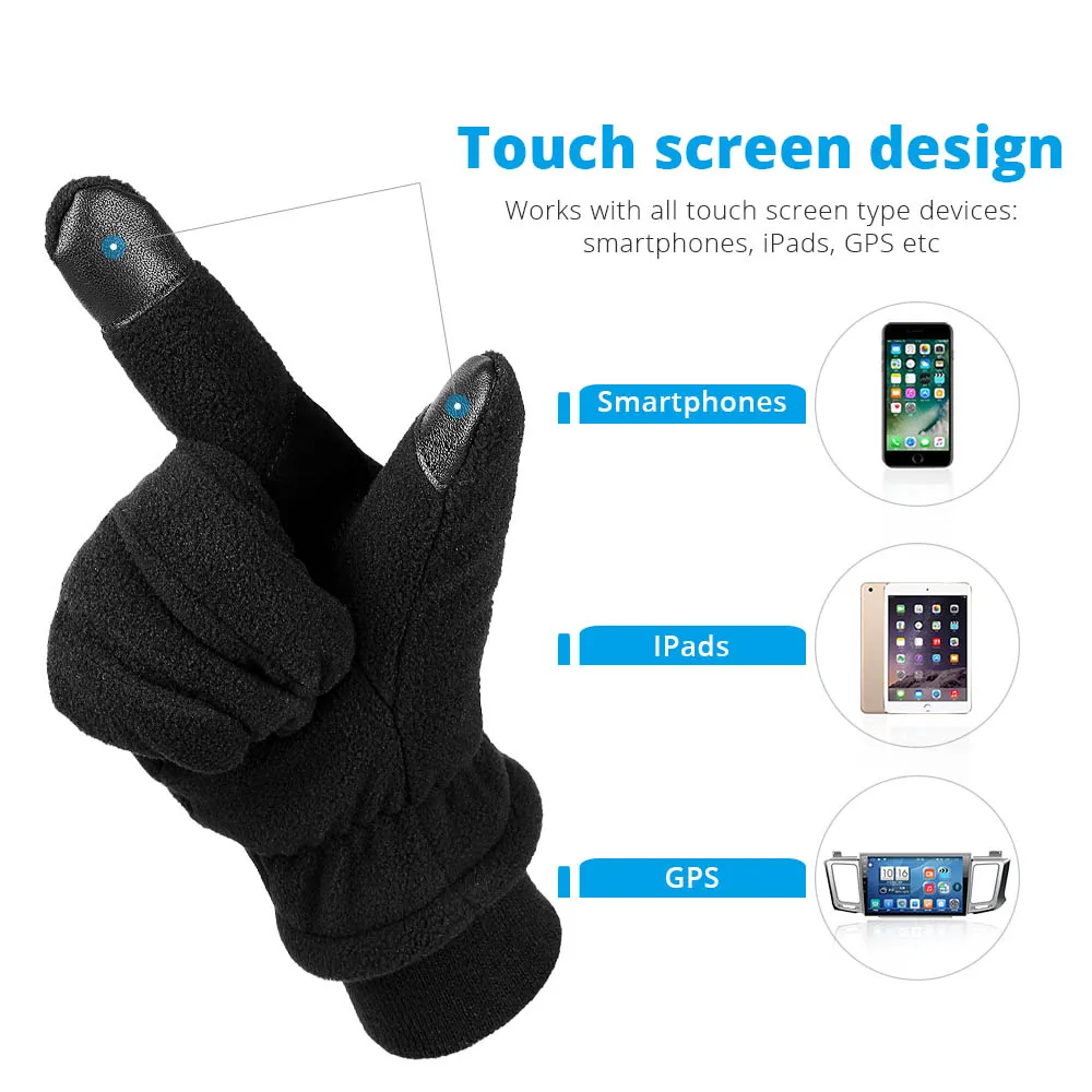 Мужские лыжные перчатки зимние термоперчатки с защитой от холода до 30 °F теплые