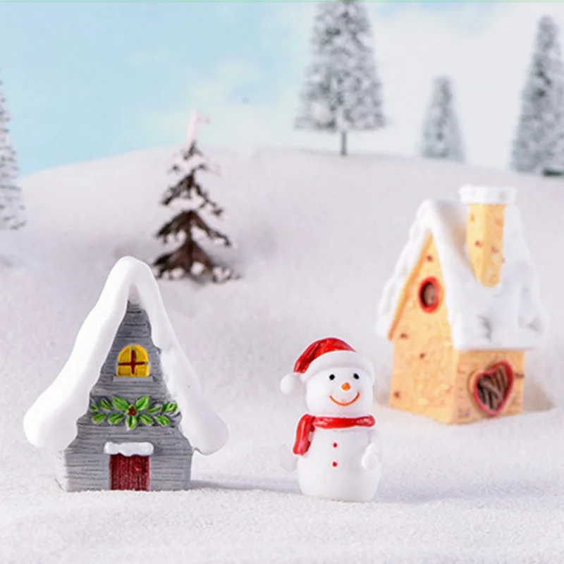 New Snow House Christmas Decoration Cute Candy Color Unique Resin Craft Kid Toys Gift Ornament Year | Дом и сад